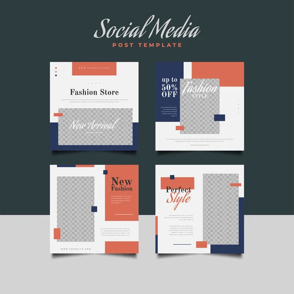 Plantilla Social Media Post Con Estilo Minimalista Para Promoción Moda — Vector de stock