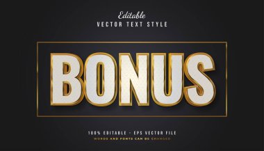 Kalın Bonus Metin Biçimi Beyaz ve Altınla desenli Efekt