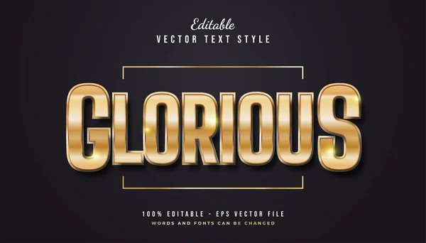 Goud Glorieuze Tekststijl Reliëf — Stockvector