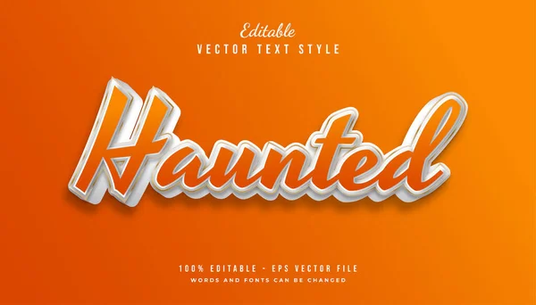 Haunted Text Style White Orange Gradient — Stock Vector