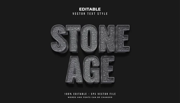 Stone Age Text Style Gray Color Rough Rock Texture Effect — Stock Vector
