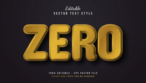 Gold Zero Text Style Texture Effect — Stock Vector
