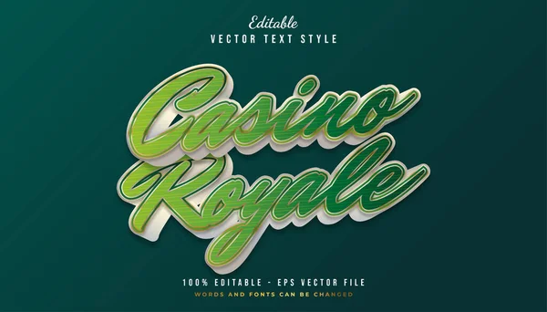 Casino Royale Metin Biçimi Yeşil ve Altın, Lüks Düzenleme Metin Efekti