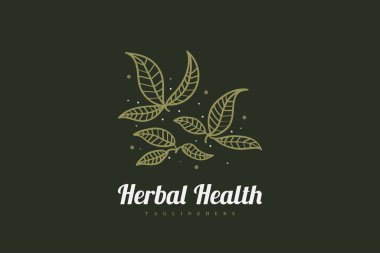 Tıbbi, Sağlık ve Doğal Ürün Logoları için Klasik Biçim Süslemeleri içeren Soyut Yaprak Logosu