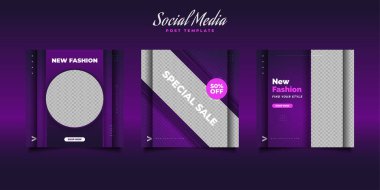 Modern ve canlı moda tanıtımı için Sosyal Medya Posta Şablonu