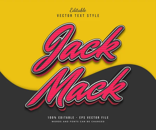 Jack Mack Szöveg Fekete Piros Vintage Cartoon Style — Stock Vector