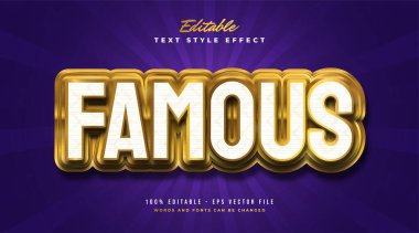 Gerçekçi kabartmalı beyaz ve altın renkli metin tarzı. Düzenlenebilir Metin Biçimi Efekti