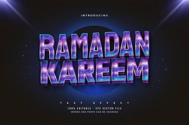 Parlak Efektli Renkli Retro Biçimli Ramazan Metni