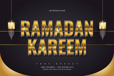 Lüks Altın Gradyan Efekti Ramazan Kareem Metni
