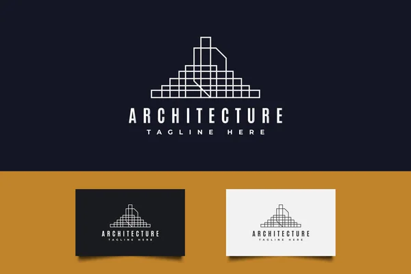 Logotipo Abstracto Bienes Raíces Estilo Línea Plantilla Diseño Logotipo Construcción — Vector de stock