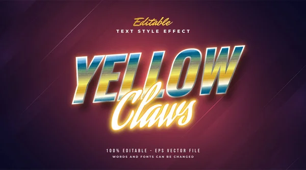 Bewerkbaar Teksteffect Retro Neon Style Met Gloeiend Effect — Stockvector