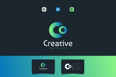 Soyut C harfi ve O logosu Renkli Derece Bağlı Kavram ile. Yaratıcı Stili CO Logosu. İş ya da Teknoloji Logoları için kullanılabilir