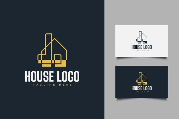 Abstrakt Hus Logotyp För Real Estate Business Company Byggnad Fastighetsutveckling — Stock vektor