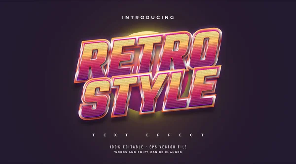 Colorful Retro Text Style Dengan Embossed Effect Efek Gaya Teks - Stok Vektor