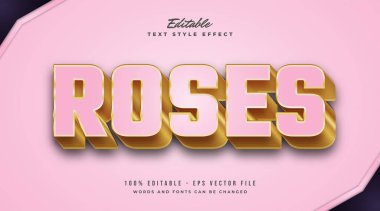 Kabartmalı Efekt ile Pembe ve Altın olarak düzenlenebilir metin efekti