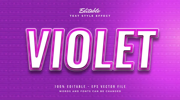 Editable Text Effect Violet Modern Futuristic Style — Stock Vector