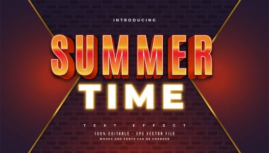 Kalın Turuncu Gradyan ve Parlayan Neon Efekti ile Yaz Zamanı Metni