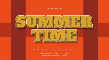Klasik Çizgi Film Tarzı Yaz Zamanı Metni. Düzenlenebilir Metin Biçimi Efekti
