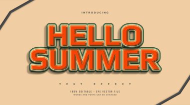 Klasik Çizgi Film Tarzı Merhaba Yaz Metni. Düzenlenebilir Metin Biçimi Efekti