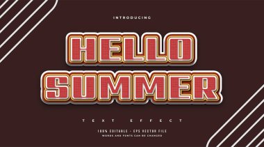 Retro ve Çizgi Film Tarzı Merhaba Yaz Metni. Düzenlenebilir Metin Biçimi Efekti