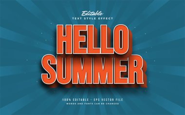 3D Kabartmalı Merhaba Yaz Metni Efekti. Düzenlenebilir Metin Efekti