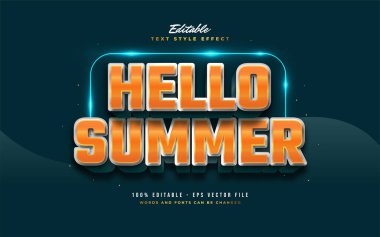 Kabartmalı Portakal ve Kalın Beyaz Yazı Efekti. Düzenlenebilir Metin Biçimi Efekti