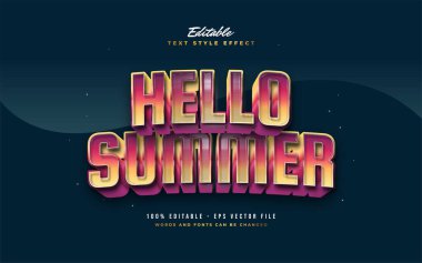 Merhaba Renkli Yazın Yazı Efekti Kabartmalı Efekti. Düzenlenebilir Metin Biçimi Efekti