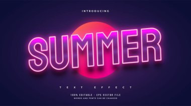 Retro Style ve Parlayan Neon Efekti ile yaz metni. Düzenlenebilir Metin Efekti