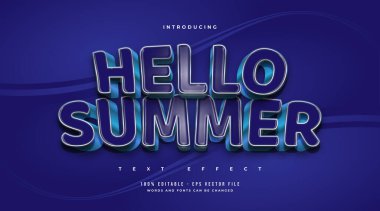 Çizgi film tarzı ve kabartmalı efektli kalın mavi yazılar. Düzenlenebilir Metin Efekti