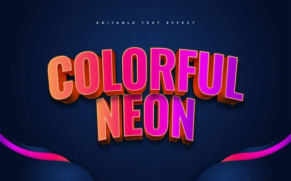 Renkli Neon Metin Tarzı. Düzenlenebilir Metin Biçimi Efekti