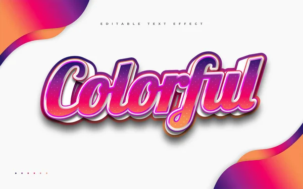 Bold Colorful Text Style Embossed Effect Editable Text Style Effect — Stock Vector