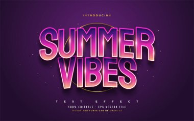 Eğri ve Kabartmalı Renkli Yaz Titreşimleri Metni. Düzenlenebilir Metin Biçimi Efekti