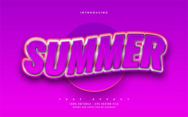 Üç boyutlu kabartmalı ve Dalgalı Efektli Kalın Mor Yazı. Düzenlenebilir Metin Biçimi Efekti