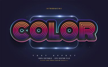 Renkli Retro Metin Biçimi Efekti Düzenlenebilir Metin Biçimi Efektleri