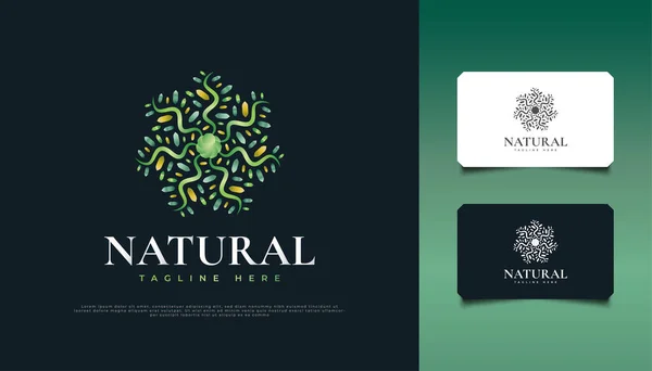Bunte Blumen Und Blätter Ornament Logo Geeignet Für Spa Schönheit — Stockvektor