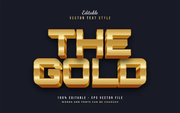 Stoutmoedig Gold Text Style Met Reliëf Effect Bewerkbaar Effect Tekststijl — Stockvector