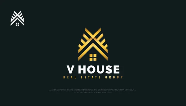 Projeto Logotipo Casa Ouro Com Letra Inicial Construção Arquitetura Design —  Vetores de Stock