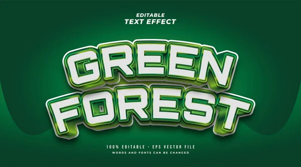 Bold Green Forest Texto Estilo Com Relevo Efeito Curvo Efeito —  Vetores de Stock