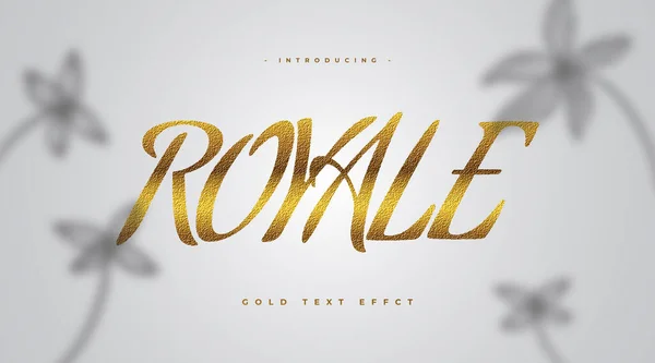 Estilo Texto Gold Royale Lujo Con Efecto Texturizado — Vector de stock