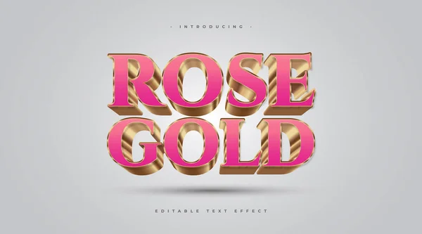 Rose Gold Text Style Effect — Stockvector