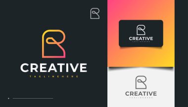 Satır Biçimli Soyut Harf R Logosu Tasarımı. İnşaat, Mimarlık veya İnşaat Logosu Tasarımı
