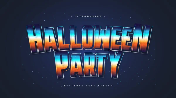 Barevný Halloween Party Text Retro Styl Jiskřivým Efektem — Stockový vektor