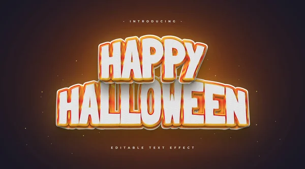 Happy Halloween Textstil Mit Und Glühwirkung Editierbarer Texteffekt — Stockvektor