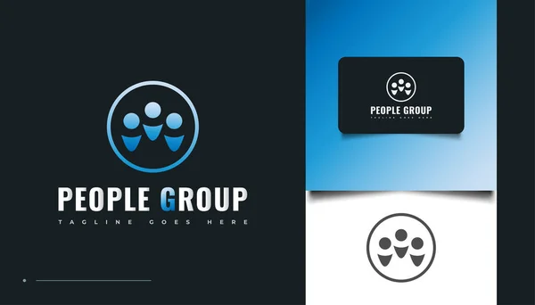 Grupo Pessoas Logo Design Pessoas Comunidade Família Rede Hub Criativo —  Vetores de Stock