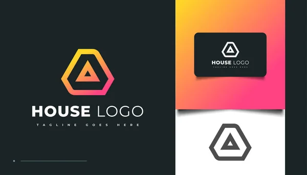 Modernes Haus Logo Design Mit Anfangsbuchstabe Für Immobilien Business Identity — Stockvektor