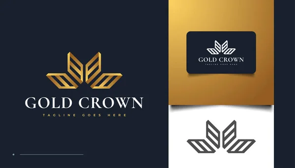 Design Logotipo Coroa Ouro Luxo Para Identidade Marca Negócios —  Vetores de Stock