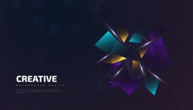 Renkli Gradyan Şekilleri ve Parlayan Efekt ile Soyut Yaratıcı Arkaplan. Kapak, Sunum, Bayrak veya İniş Sayfası İçin Uygun