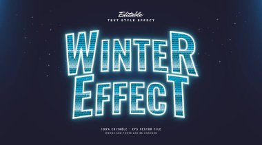 Donmuş ve Parıltılı Mavi Metin Biçimi. Düzenlenebilir Metin Biçimi Efekti