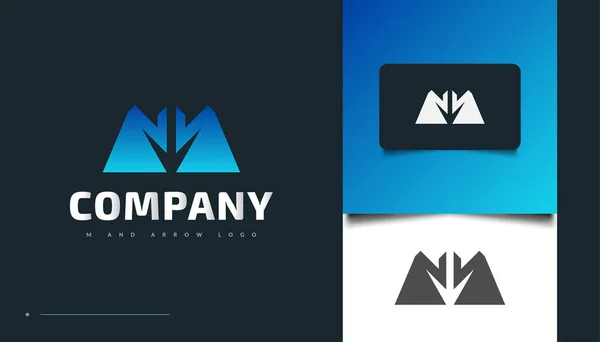 Letra Moderna Logo Design Arrow Concept Blue Gradient Plantilla Diseño — Archivo Imágenes Vectoriales