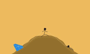 İki Seçimle Yüzleşen Bir Adam 'ın El Çizimi, Bir Arkadaşı Kurban Etmek veya Bir Elmas